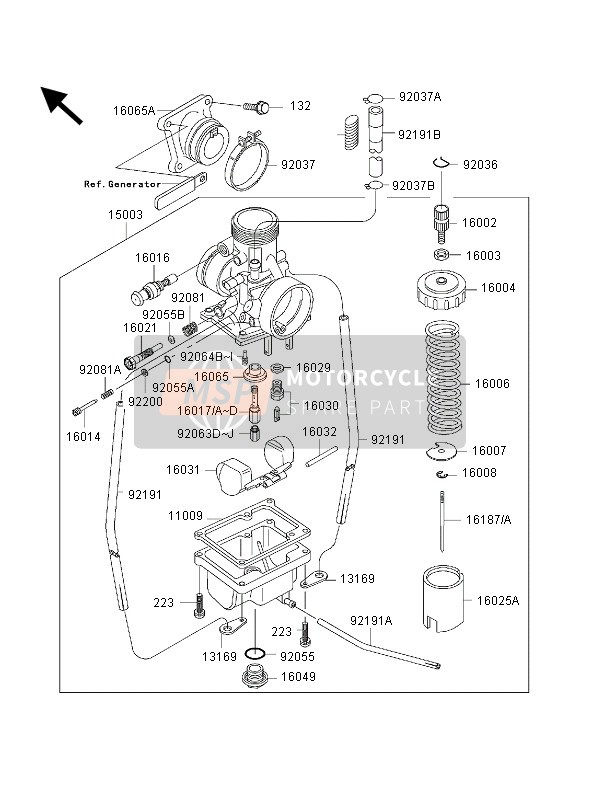 Kawasaki KX65 2001 Carburettor for a 2001 Kawasaki KX65