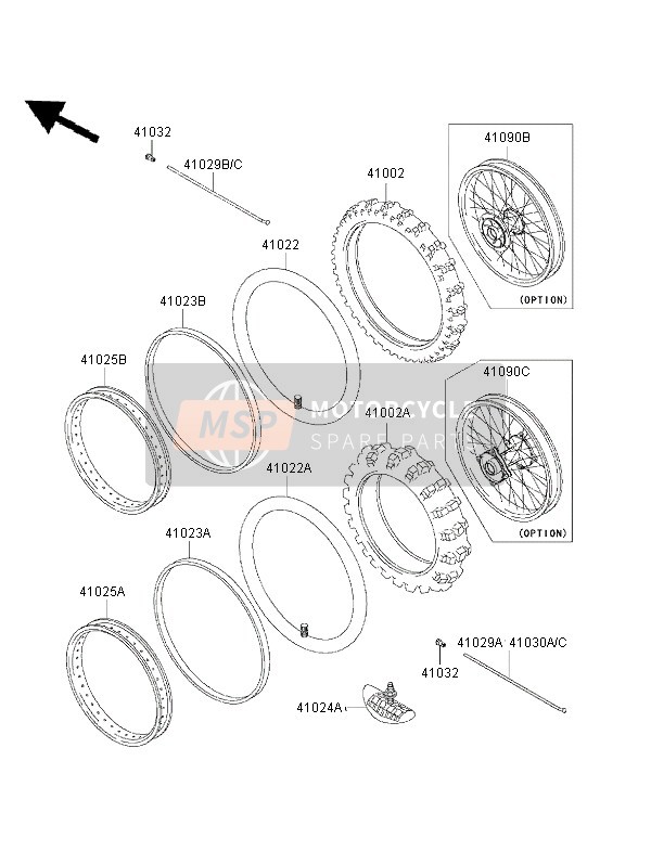 410251356, Rim,Fr,1.40X19, Kawasaki, 0