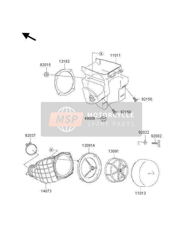 Kawasaki KX500 2001 Air Cleaner for a 2001 Kawasaki KX500