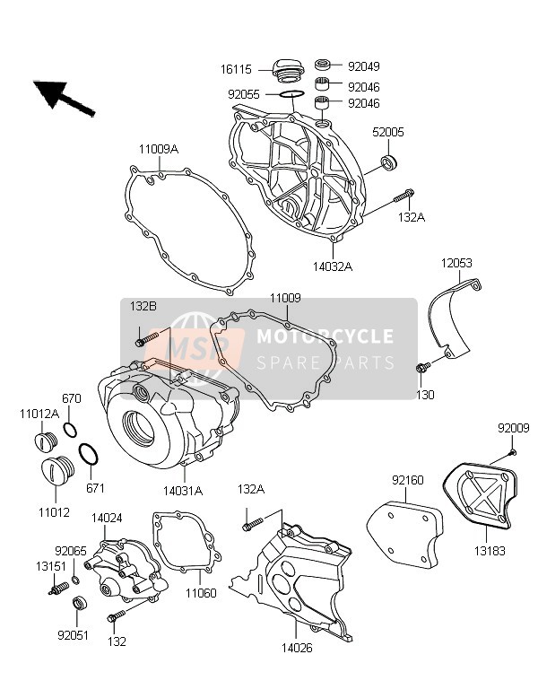 Kawasaki KLE500 2007 Engine Cover for a 2007 Kawasaki KLE500