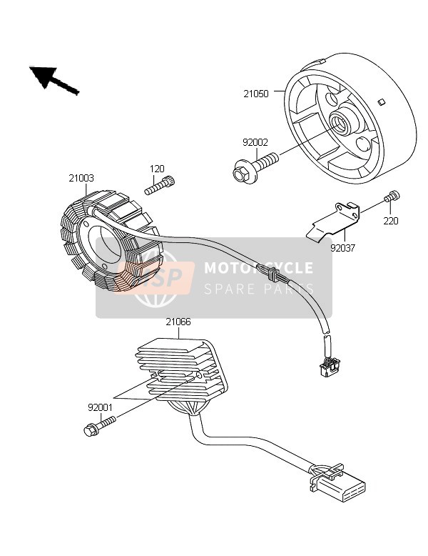 Kawasaki KLE500 2007 Générateur pour un 2007 Kawasaki KLE500