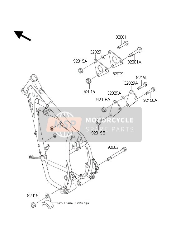 Kawasaki KLR650C 2003 Supporto del motore per un 2003 Kawasaki KLR650C