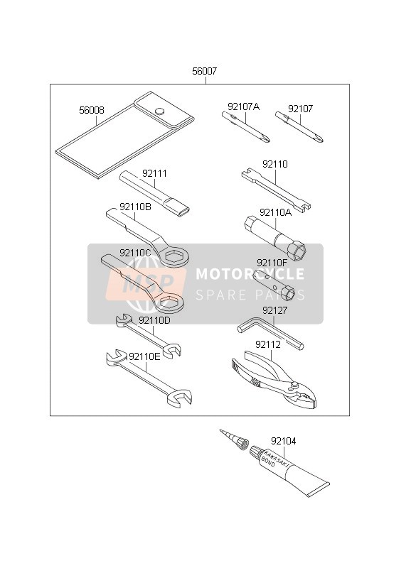 Kawasaki KLR650C 2003 Herramientas para propietarios para un 2003 Kawasaki KLR650C