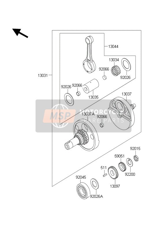 Kawasaki KLR650C 2004 Crankshaft for a 2004 Kawasaki KLR650C