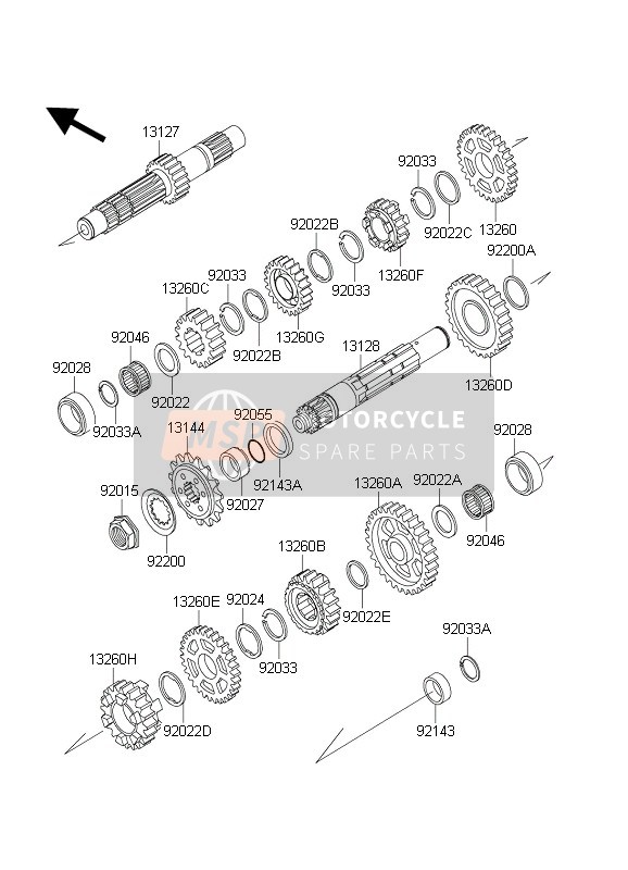 Kawasaki KLR650C 2004 Transmission for a 2004 Kawasaki KLR650C