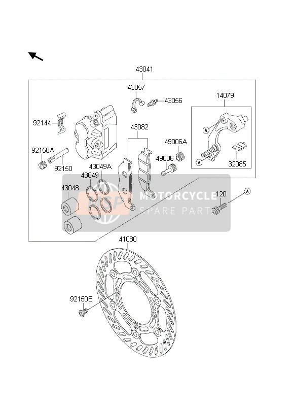 Kawasaki KDX200 2002 Front Brake for a 2002 Kawasaki KDX200