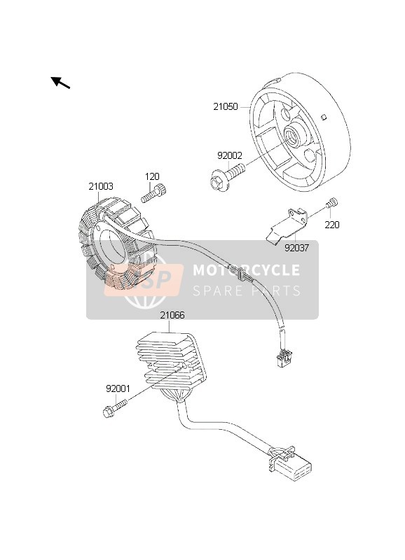 Kawasaki KLE500 2002 Générateur pour un 2002 Kawasaki KLE500