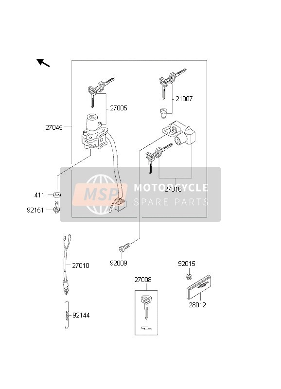 Kawasaki KLR650 2002 Switch de ignición para un 2002 Kawasaki KLR650