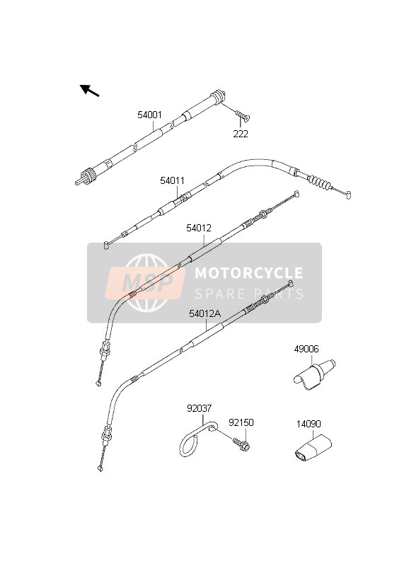 Kawasaki KLX300R 2002 Cables para un 2002 Kawasaki KLX300R