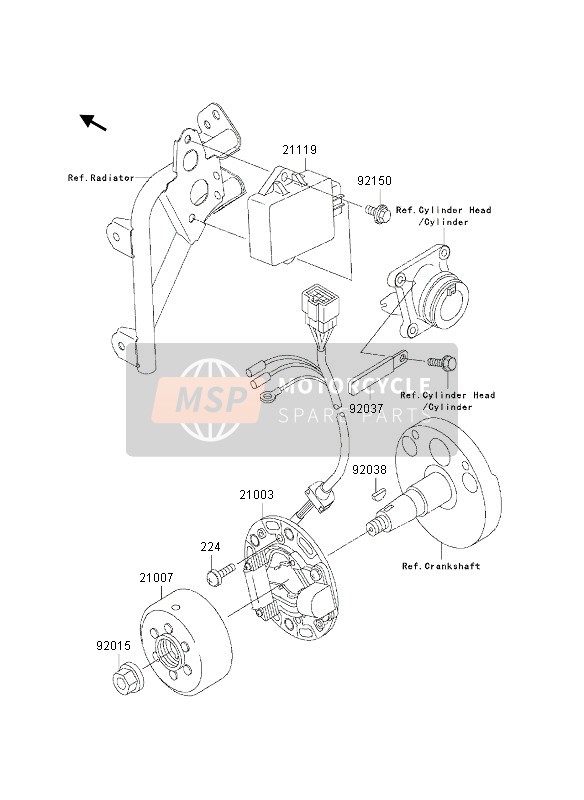 Kawasaki KX85-LW 2002 Générateur pour un 2002 Kawasaki KX85-LW