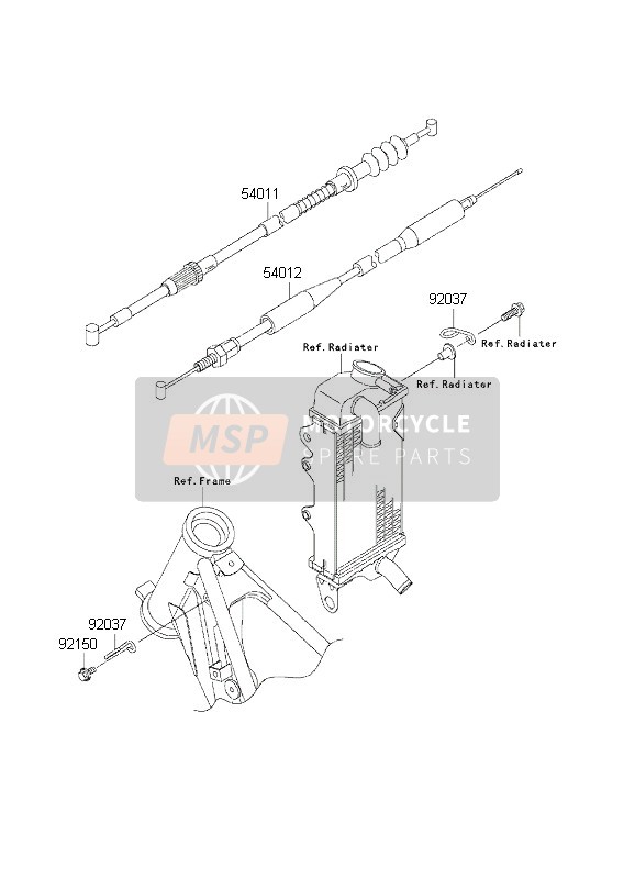 Kawasaki KX85-LW 2002 Cables for a 2002 Kawasaki KX85-LW