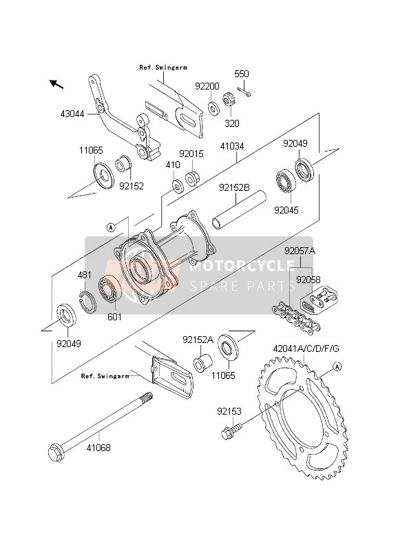 420411528, SPROCKET-HUB,47T, Kawasaki, 1