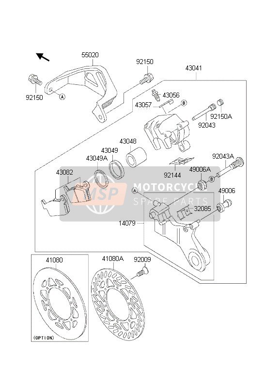 Kawasaki KX250 2002 Rear Brake for a 2002 Kawasaki KX250