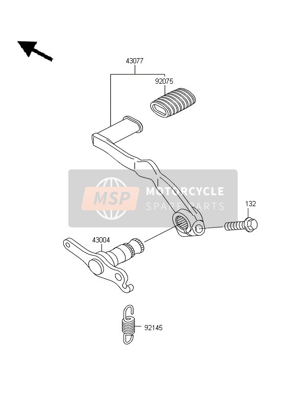 Kawasaki KLE500 2007 BREMSPEDAL für ein 2007 Kawasaki KLE500