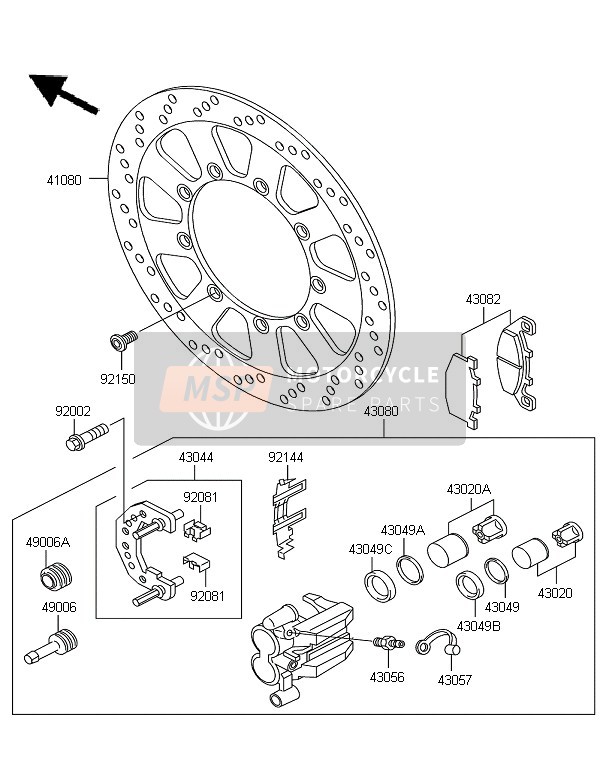 Kawasaki KLE500 2007 Freno frontal para un 2007 Kawasaki KLE500