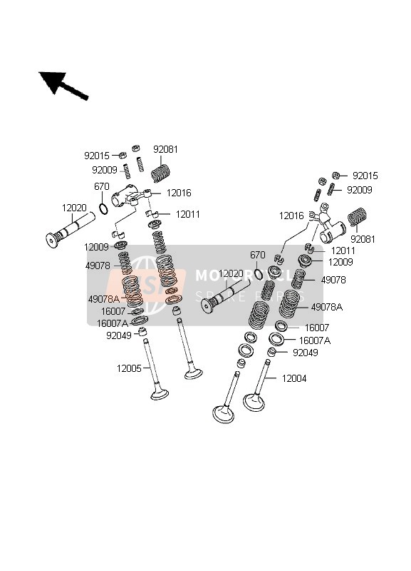 Kawasaki KLE500 1995 Valves for a 1995 Kawasaki KLE500