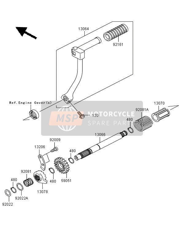 Kawasaki KLX110 2007 KICKSTARTER-MECHANISMUS für ein 2007 Kawasaki KLX110