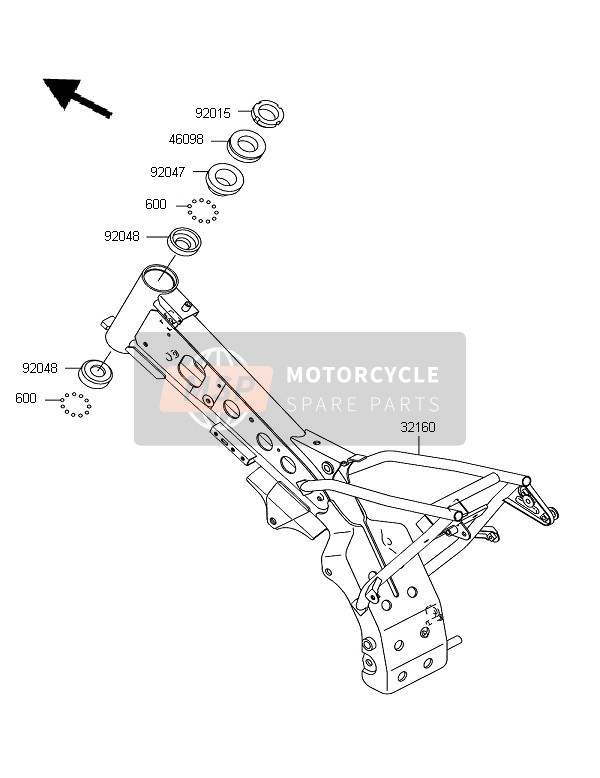 Kawasaki KLX110 2007 Frame for a 2007 Kawasaki KLX110