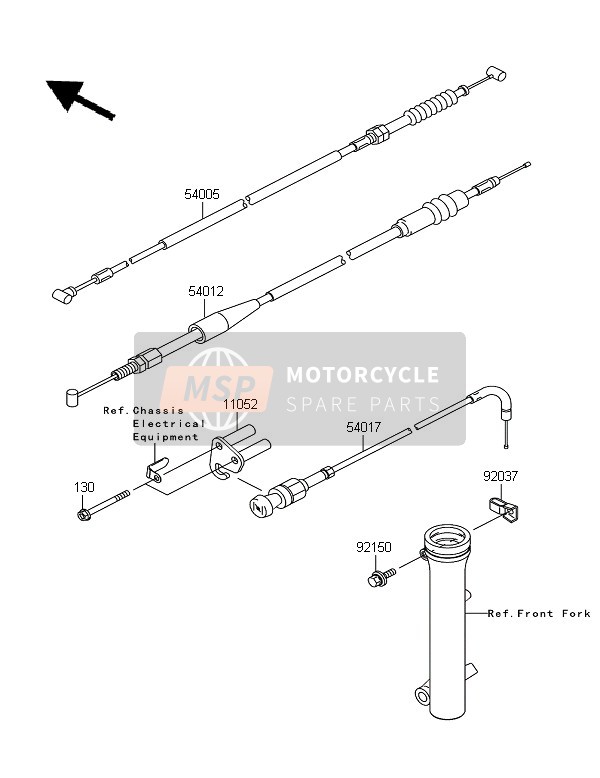 Kawasaki KLX110 2007 Câbles pour un 2007 Kawasaki KLX110