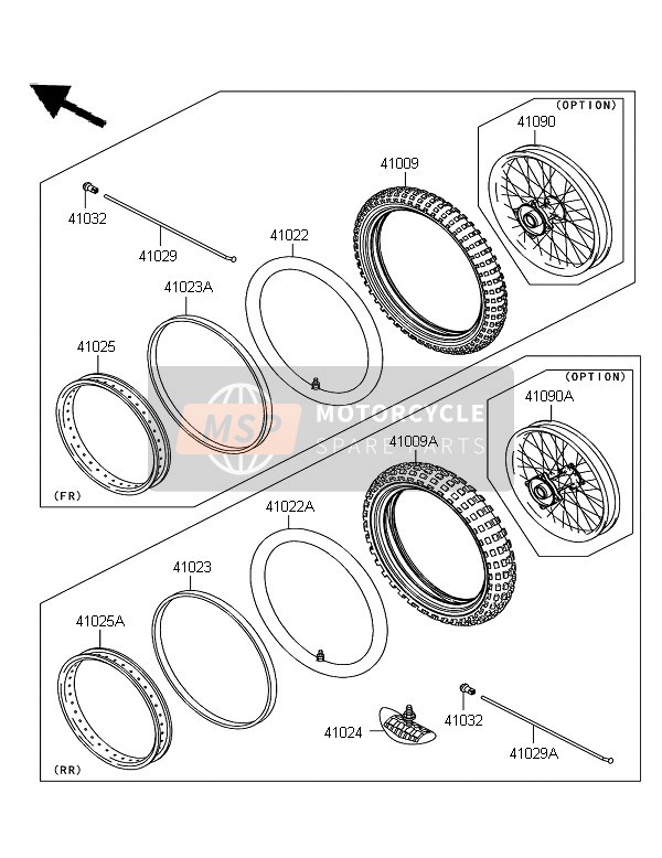 Kawasaki KX65 2007 Llantas para un 2007 Kawasaki KX65