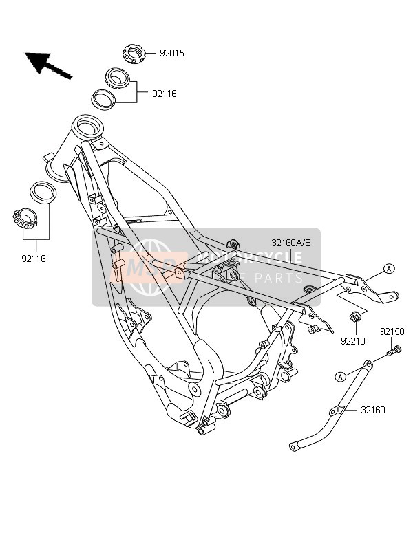 Kawasaki KX85 SW & LW 2007 Frame for a 2007 Kawasaki KX85 SW & LW