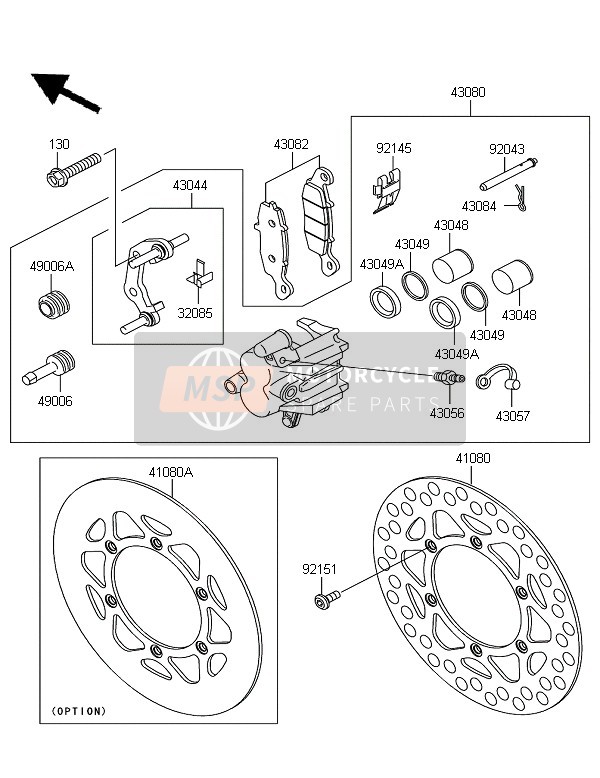 Kawasaki KX85 SW & LW 2007 Front Brake for a 2007 Kawasaki KX85 SW & LW