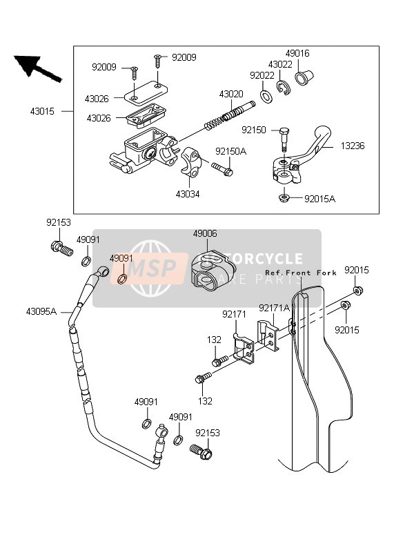 Kawasaki KX125 2007 Front Master Cylinder for a 2007 Kawasaki KX125