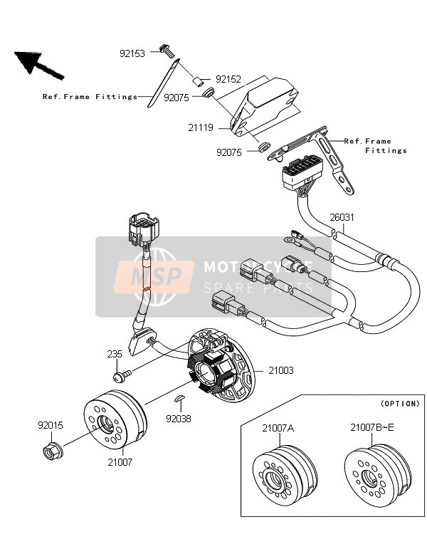 Kawasaki KX250 2007 Générateur pour un 2007 Kawasaki KX250