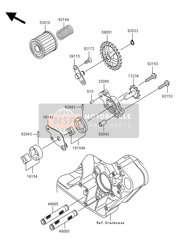 Kawasaki KX250F 2007 Oil Pump for a 2007 Kawasaki KX250F