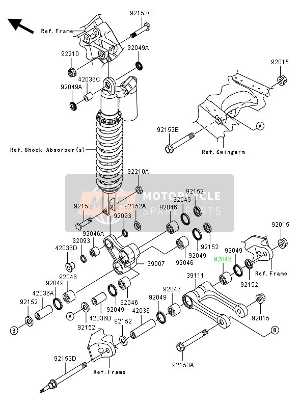 Kawasaki KX250F 2007 AUFHÄNGUNG für ein 2007 Kawasaki KX250F