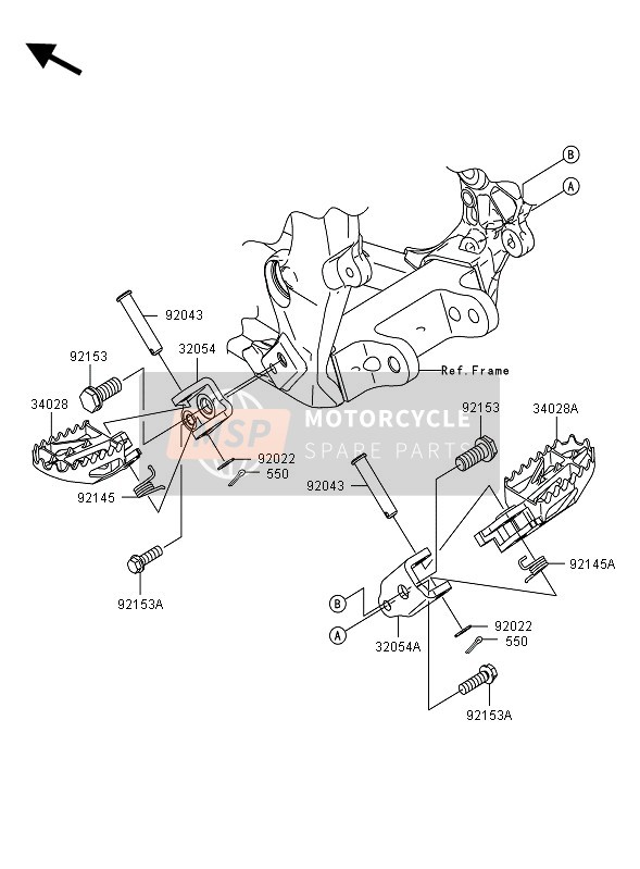 Kawasaki KX250F 2007 FUSSRASTEN für ein 2007 Kawasaki KX250F