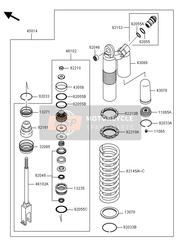 461020088, Rod, Kawasaki, 1