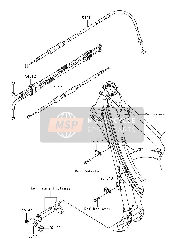 Kawasaki KX250F 2007 KABEL für ein 2007 Kawasaki KX250F