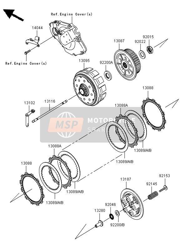 Kawasaki KX450F 2007 Clutch for a 2007 Kawasaki KX450F