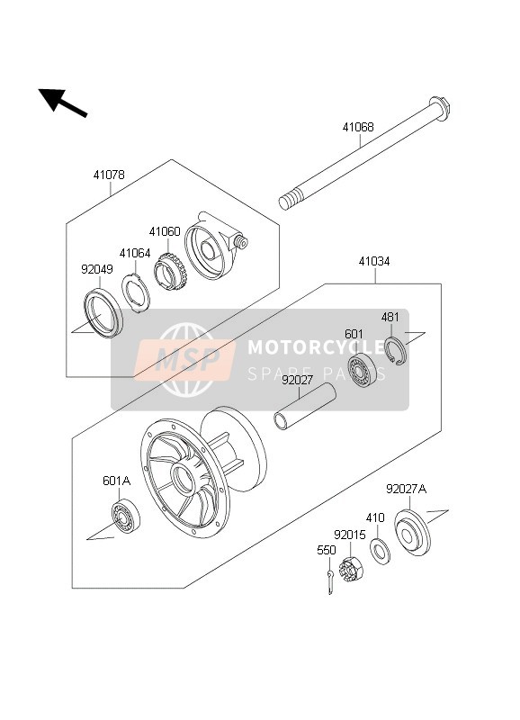 Kawasaki KLR650C 2004 Front Hub for a 2004 Kawasaki KLR650C