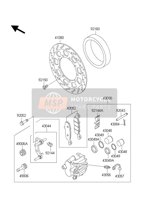 Kawasaki KLR650C 2004 BREMSE VORNE für ein 2004 Kawasaki KLR650C