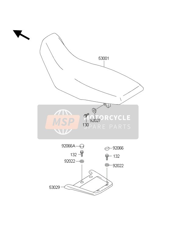 Kawasaki KLR650C 2004 Zadel voor een 2004 Kawasaki KLR650C