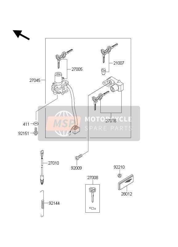 Kawasaki KLR650C 2004 Ignition Switch for a 2004 Kawasaki KLR650C