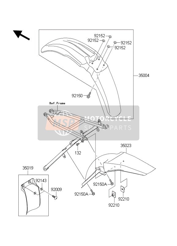 Kawasaki KX250 2004 Fenders for a 2004 Kawasaki KX250