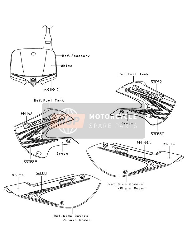 560680302, Pattern,Side Cover,Rh, Kawasaki, 0