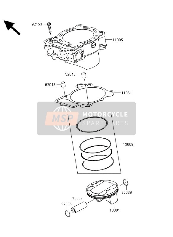 Kawasaki KLX450R  2008 Cylinder & Piston(S) for a 2008 Kawasaki KLX450R 