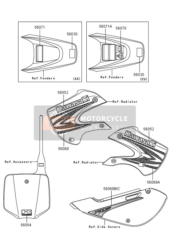 560680297, Dekorschutzblech, Kawasaki, 0