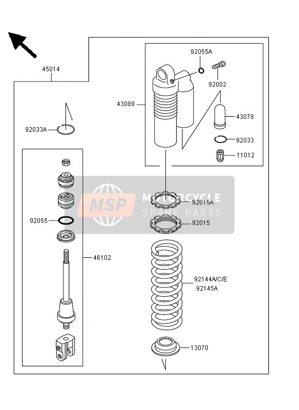 9214513718V, Spring,Shockabsorber,K=4.4,Sil, Kawasaki, 2