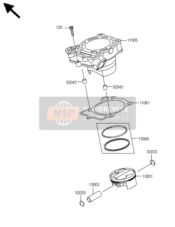 Kawasaki KX250F 2008 Cylinder & Piston(S) for a 2008 Kawasaki KX250F