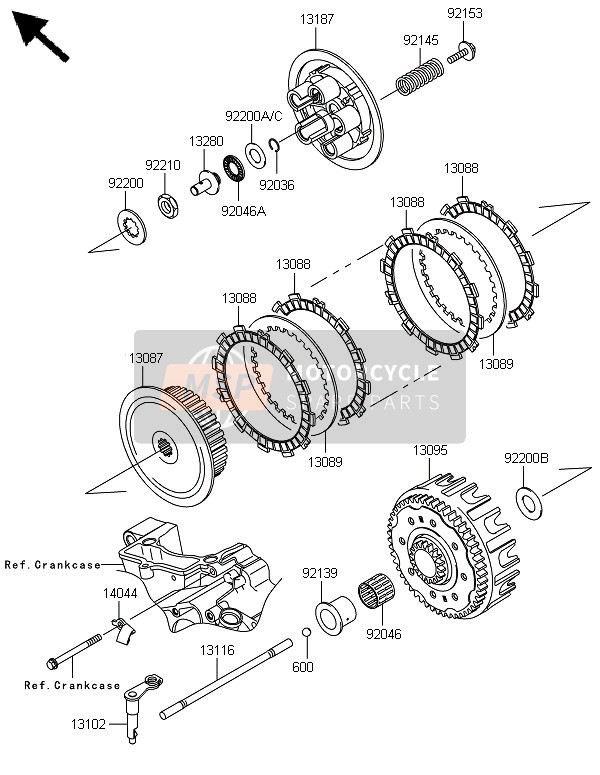 Kawasaki KX250F 2008 Embrayage pour un 2008 Kawasaki KX250F