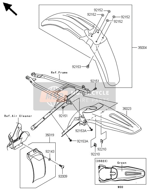 Kawasaki KX250F 2008 Fenders for a 2008 Kawasaki KX250F