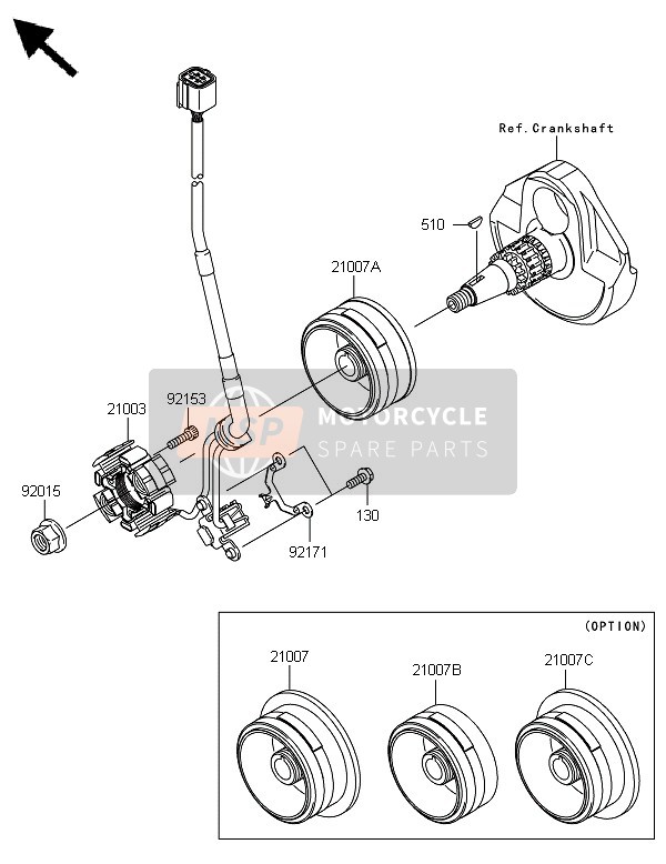 210030075, Stator, Kawasaki, 0