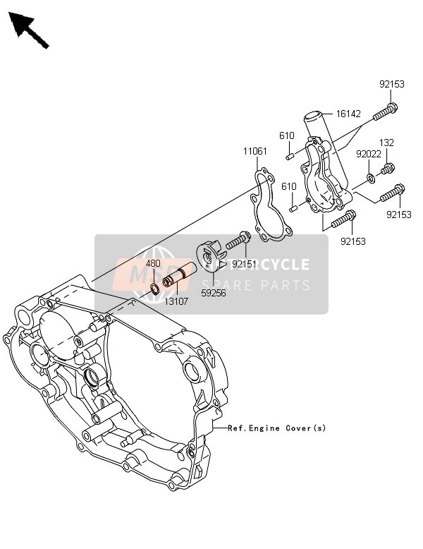 Kawasaki KX450F 2008 Pompe à eau pour un 2008 Kawasaki KX450F