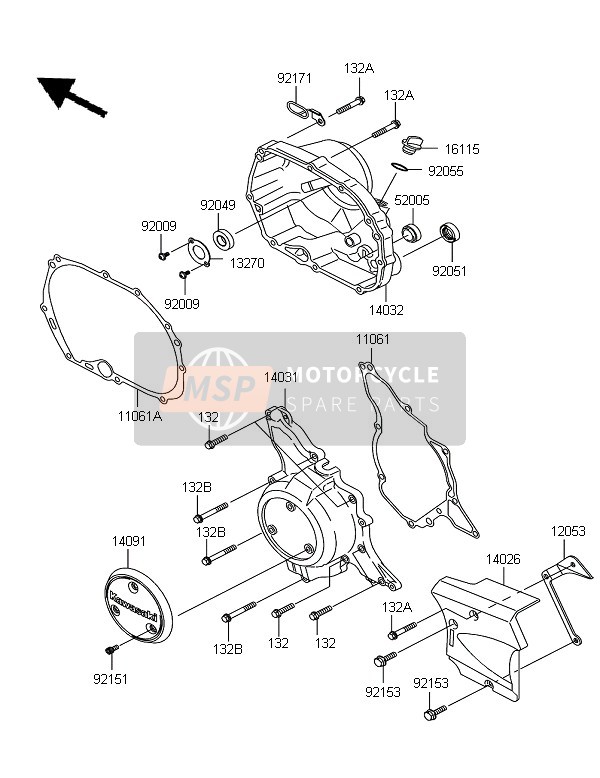 Kawasaki KLX110 2009 Engine Cover for a 2009 Kawasaki KLX110