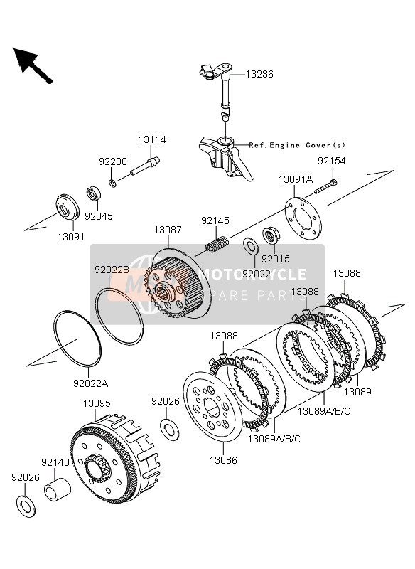 Kawasaki KLX250 2009 Embrayage pour un 2009 Kawasaki KLX250